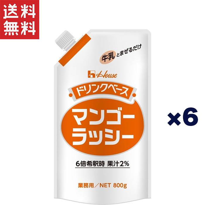 ハウス食品 キャップ付きドリンクベースマンゴーラッシー800g業務用×6個セット ハウス食品 キャップ付きドリンクベースマンゴーラッシー 800g 業務用