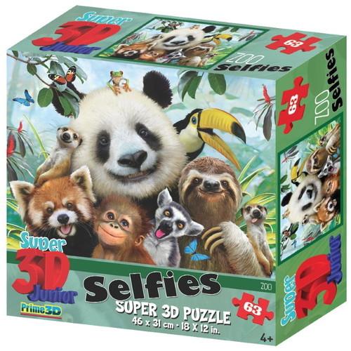 3Dジグソーパズル【動物園の仲間の自撮り写真】63ピース / Howard