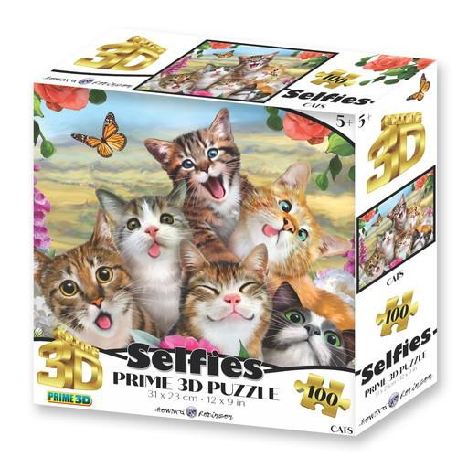3Dジグソーパズル【猫たちの自撮り写真】100ピース / Howard robinson