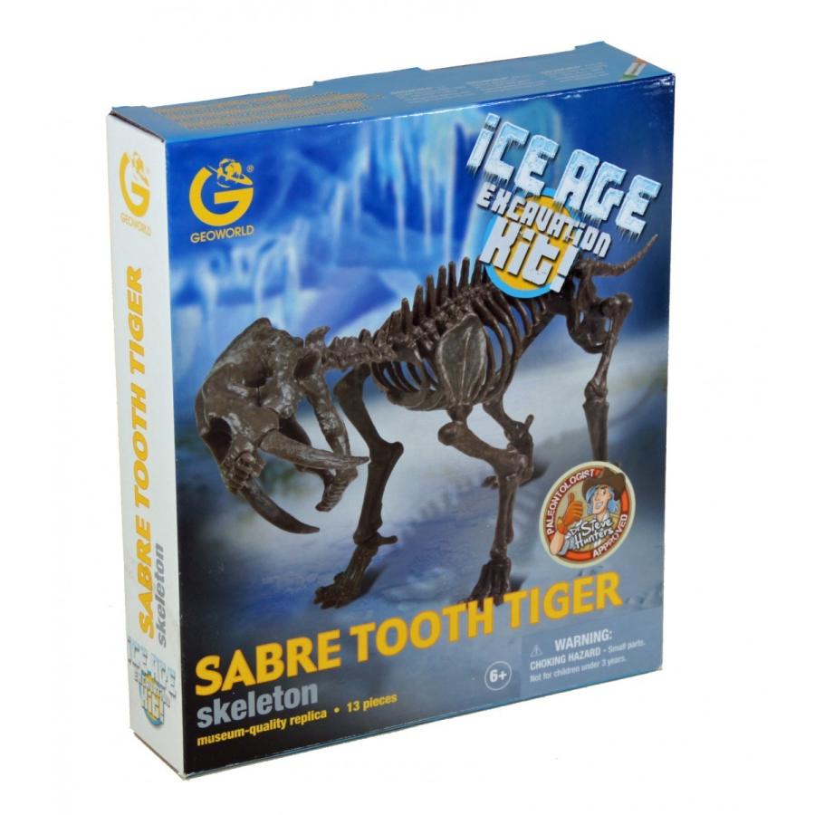 恐竜発掘セット☆氷河期☆サーベルタイガー☆骨を掘って組立てよう