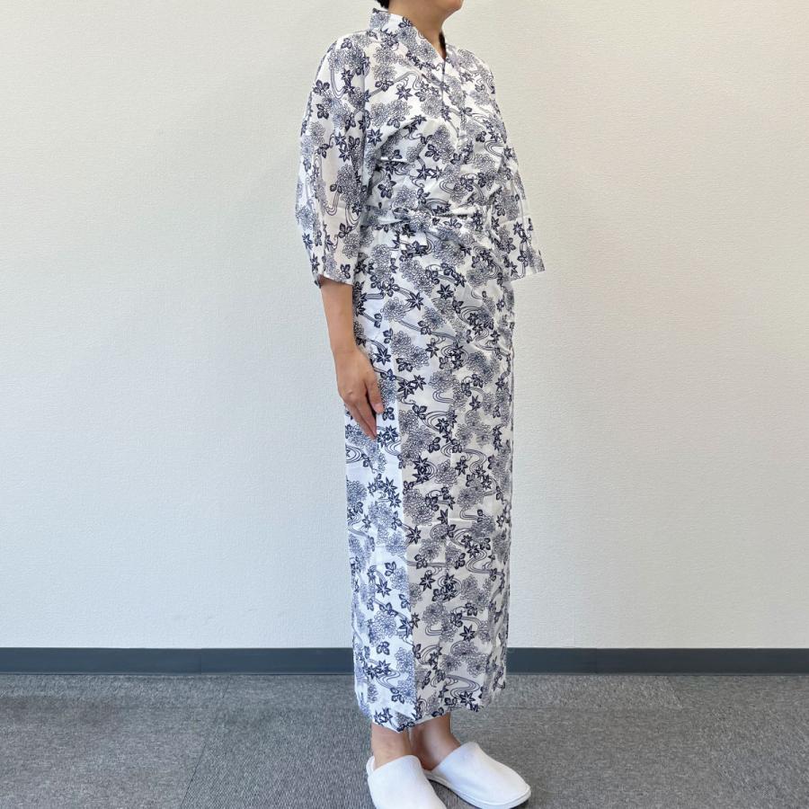 寝巻き 浴衣 女性 日本製 綿100% 1重ガーゼ M L ねまき 介護用 寝間着