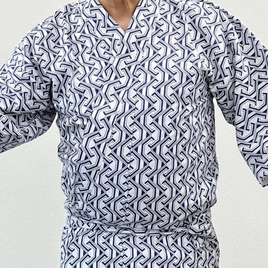 寝巻き 浴衣 男性 綿100% 二重ガーゼ S M L ねまき 介護用 寝間着