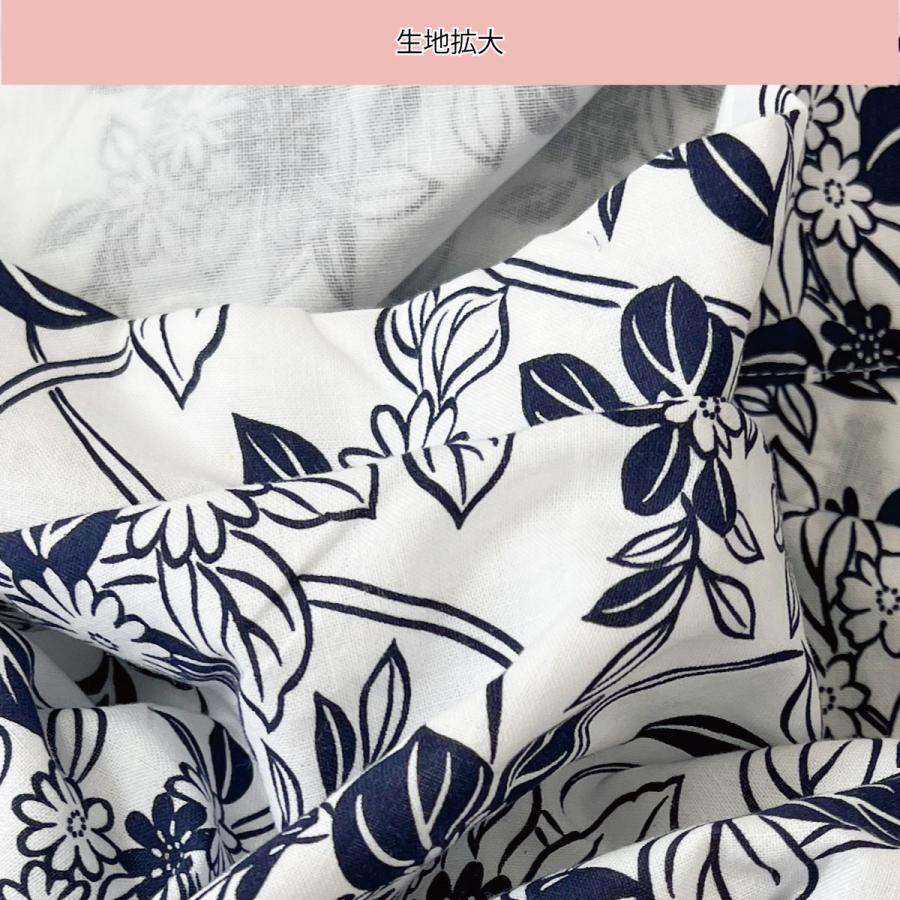 寝巻き 浴衣 女性 日本製 綿100% 二重ガーゼ S M L ねまき 介護用 花蕾