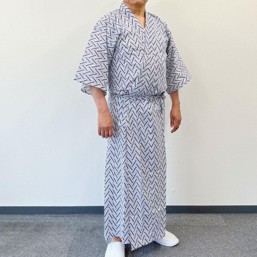 寝巻き 浴衣 男性 日本製 綿100% 二重ガーゼ 大きいサイズ 身幅広い 身長高い ゆったり 長寸 特大寸 ねまき 花蕾 腰紐あり 柄おまかせ 春 夏 秋 冬 | ブランド登録なし | 06