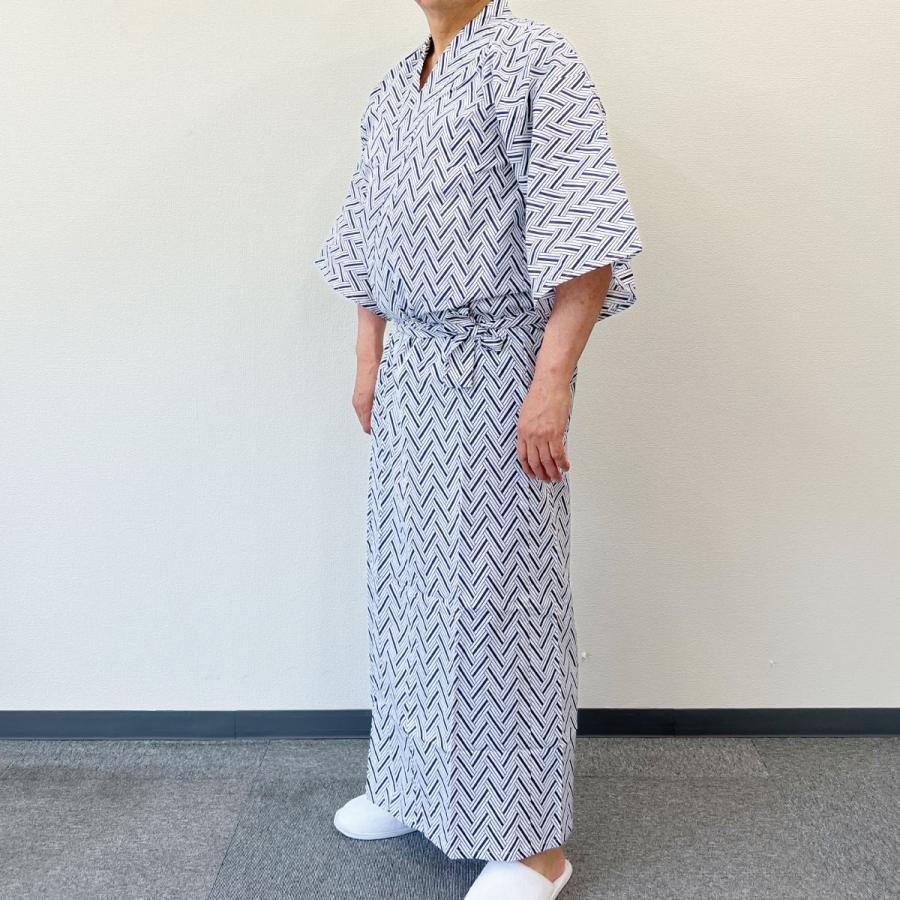 寝巻き 浴衣 男性 日本製 綿100% 二重ガーゼ 大きいサイズ 身幅広い 身長高い ゆったり 長寸 特大寸 ねまき 花蕾 腰紐あり 柄おまかせ 春 夏 秋 冬 | ブランド登録なし | 07