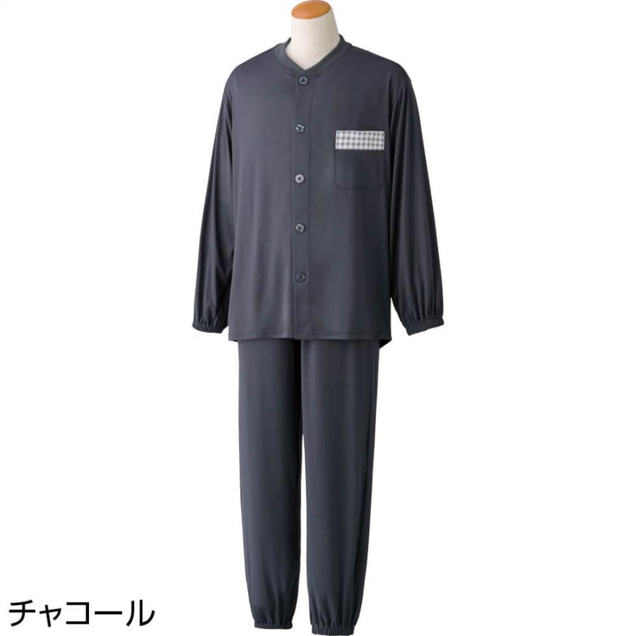 介護用 パジャマ 大きめボタン のびのび ストレッチ パジャマ 3L 4L 大きいサイズ 春夏秋冬   後ろ身頃長め メンズ NOBI AID | ハナサンテラス | 05