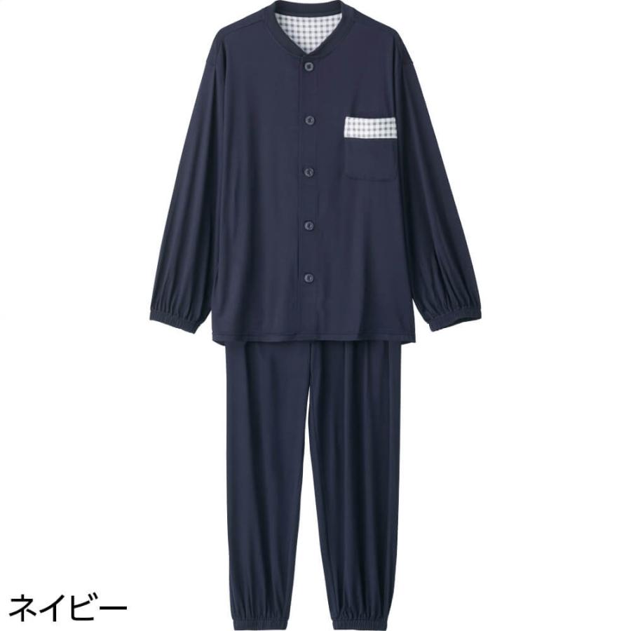 介護用 パジャマ 大きめボタン のびのび ストレッチ パジャマ 3L 4L 大きいサイズ 春夏秋冬   後ろ身頃長め メンズ NOBI AID | ハナサンテラス | 06