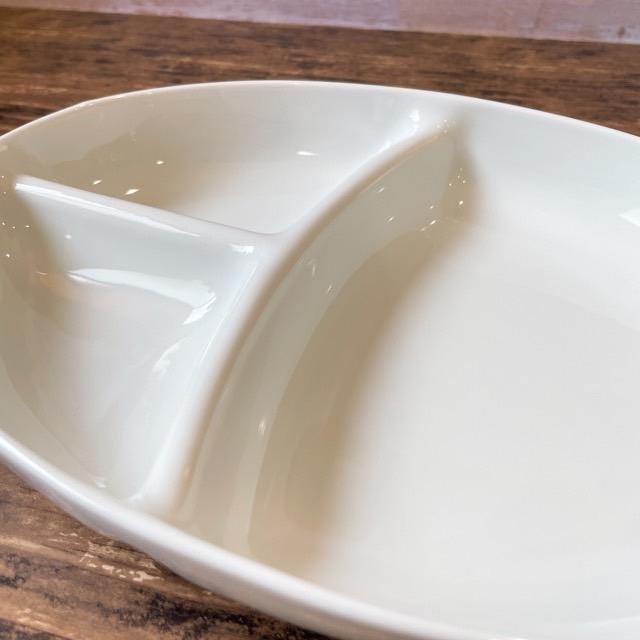 ランチプレート オーバル 仕切り皿 おしゃれ 深め 陶器 洋食器 3連 3