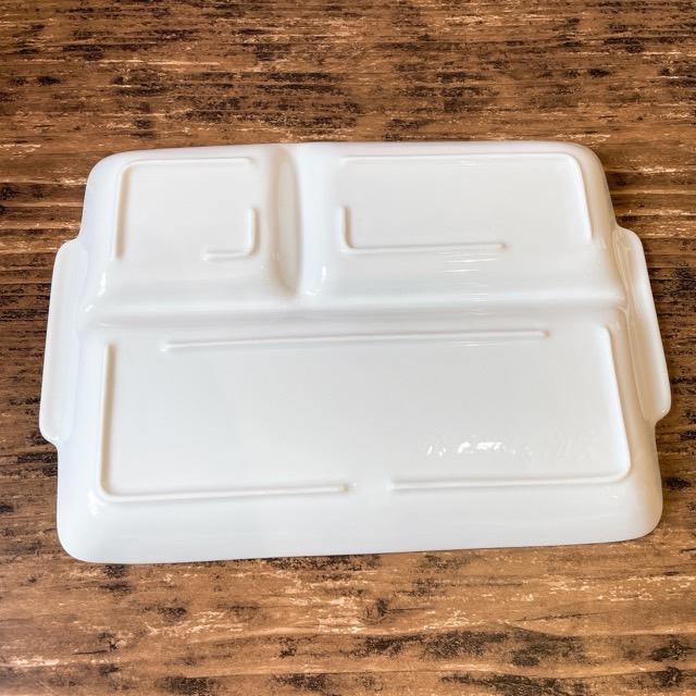 仕切り皿 角型 陶器 おしゃれ 洋食器 軽い 軽量 薄い ランチプレート