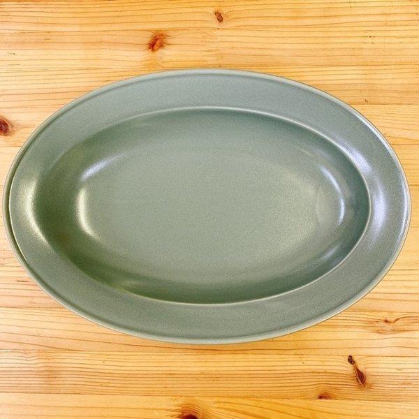 カレー皿 おしゃれ 北欧 オーバル 深め すくいやすい 楕円鉢 グレー