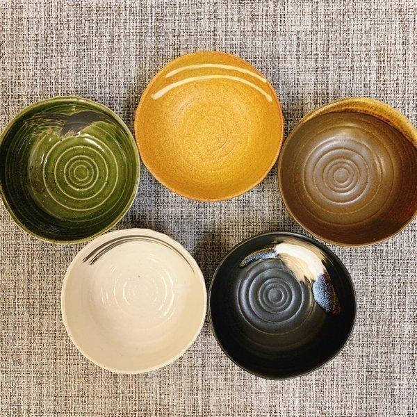 Zen 楽窯庵 10cm 三角小鉢 ５個セット 日本製 美濃焼 食器 陶器 うつわ 和食器 深皿 小鉢 セット｜yamaseikaede｜02