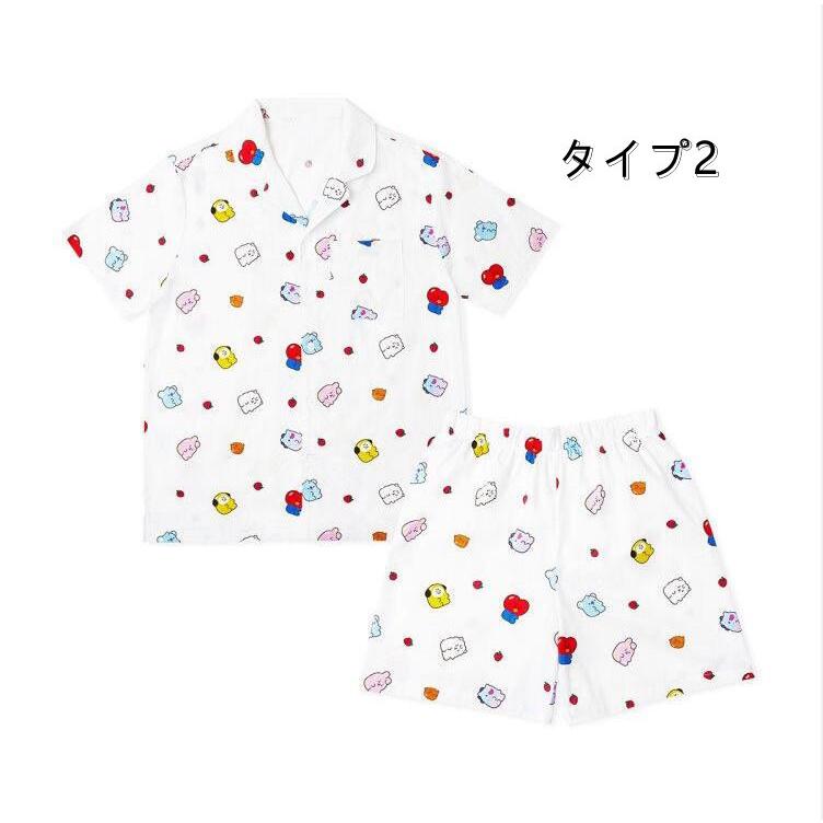 新品 BTS 防弾少年団 V パジャマ 半袖 BT21 かわいい 上下セット 打歌