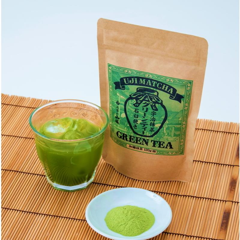 宇治抹茶ラテ 100g 石臼挽き 加糖 抹茶グリーンティー 送料無料 : 京都