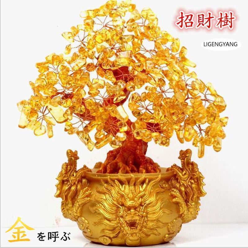 値下げ★特大★入手困難★シトリン水晶水源招財樹 特大黄金木 招財樹 金のなる木 黄水晶 置物 置き物 オブジェ シトリン