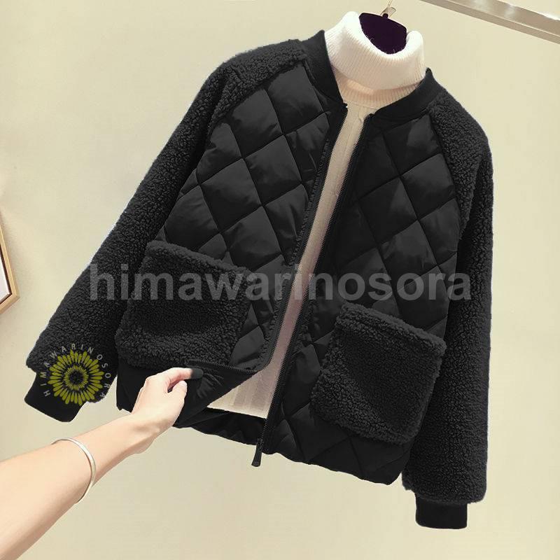キルティングコート レディース 中綿コート ボア ジャケット キルティング ショート丈 中綿 軽量 ジャケット 防寒 アウター ポケット付き 秋冬 | ブランド登録なし | 07