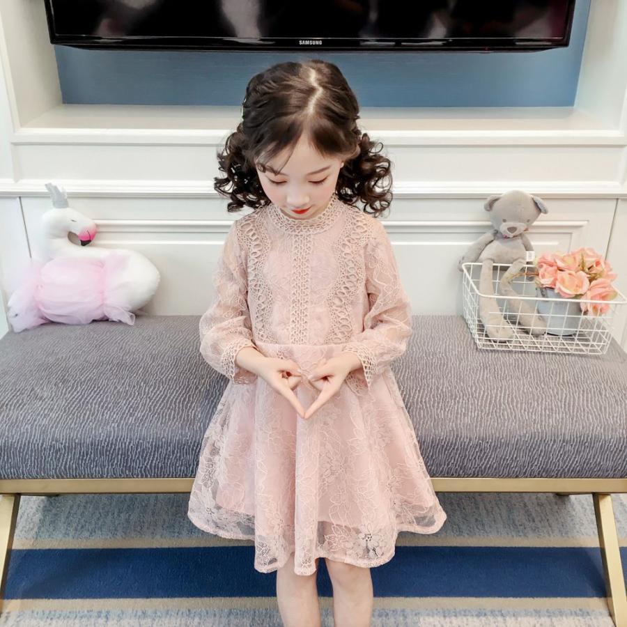 ワンピース ドレス 発表会ドレス レースドレス 子供服 おしゃれ 長袖 女の子 キッズ カジュアル お姫様 演奏会 卒業式 入学式 結婚式 90 |  | 17