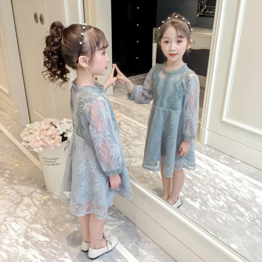 ワンピース ドレス 発表会ドレス レースドレス 子供服 おしゃれ 長袖 女の子 キッズ カジュアル お姫様 演奏会 卒業式 入学式 結婚式 90 |  | 03