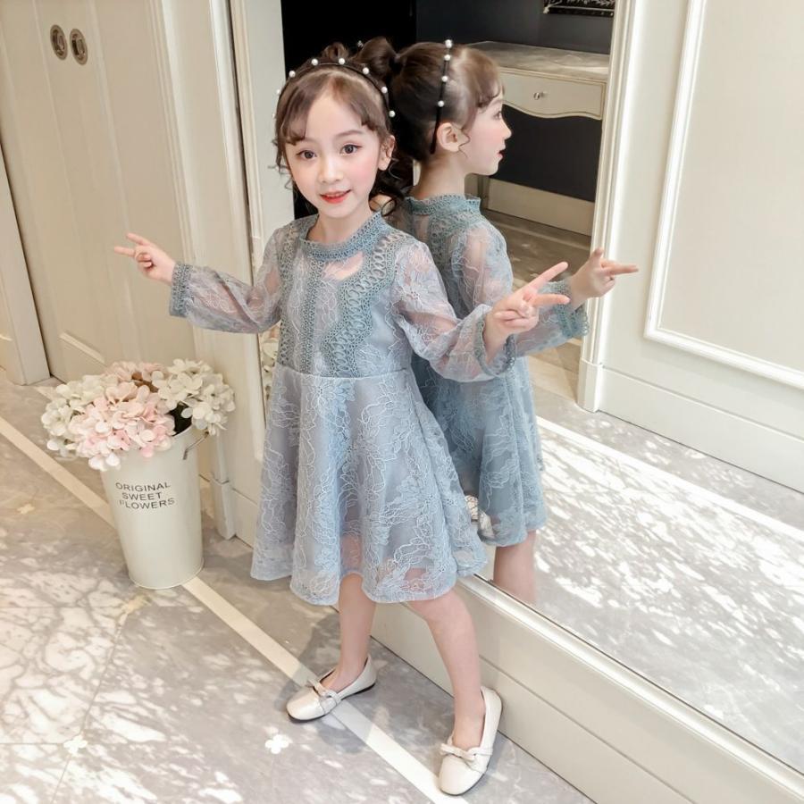 ワンピース ドレス 発表会ドレス レースドレス 子供服 おしゃれ 長袖 女の子 キッズ カジュアル お姫様 演奏会 卒業式 入学式 結婚式 90 |  | 07