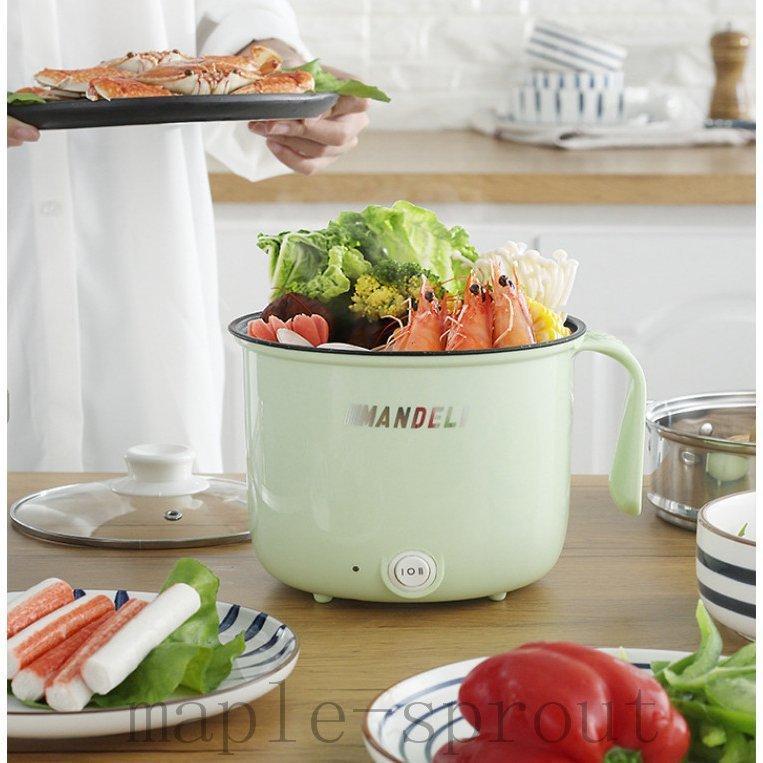 【値下げ】電気マルチポット 健康生活 多機能 煮る 焼く 蒸し 炊く 万能調理ポット フタ付き コンパクト デザイン性 便利 新生活 可愛いグッズ |  | 02