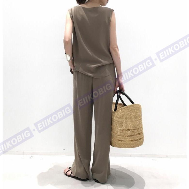 レディース セットアップ ノースリーブブラウス パンツ c1750 ABITOKYO セットアップ スキッパネックノースリーブブラウス