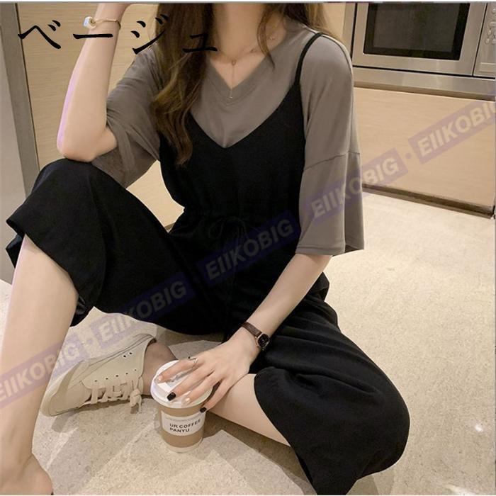 【大特価】サロペット パンツ 春 夏 オールインワン レディース サロペットパンツ バックフリル サロペットオーバーオール コットン 綿 デザインがかわいい | ブランド登録なし | 02