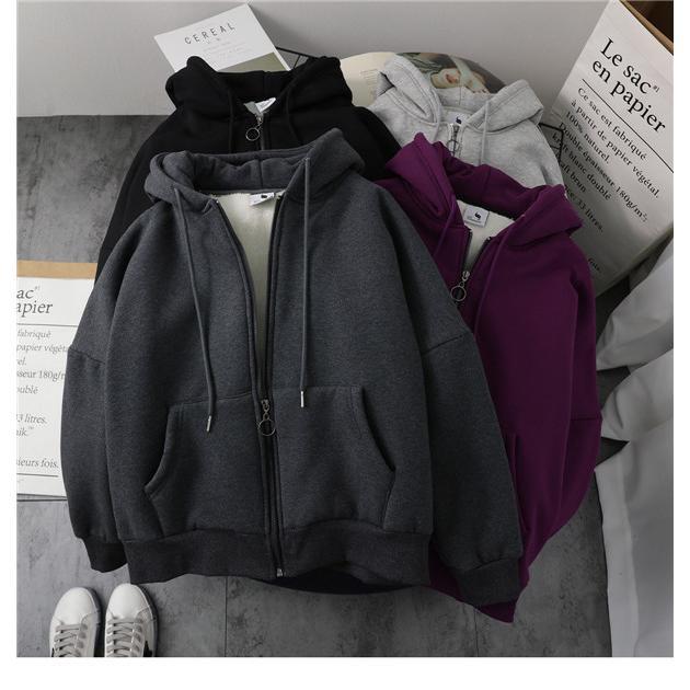 パーカー レディース ス コート ジャケット フード付き 長袖 裏起毛 アウター ゆったり 裏ボア 厚手 ビックシルエット | ブランド登録なし | 16