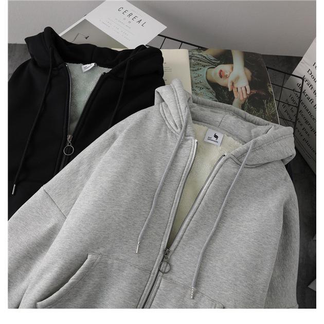 パーカー レディース ス コート ジャケット フード付き 長袖 裏起毛 アウター ゆったり 裏ボア 厚手 ビックシルエット | ブランド登録なし | 19