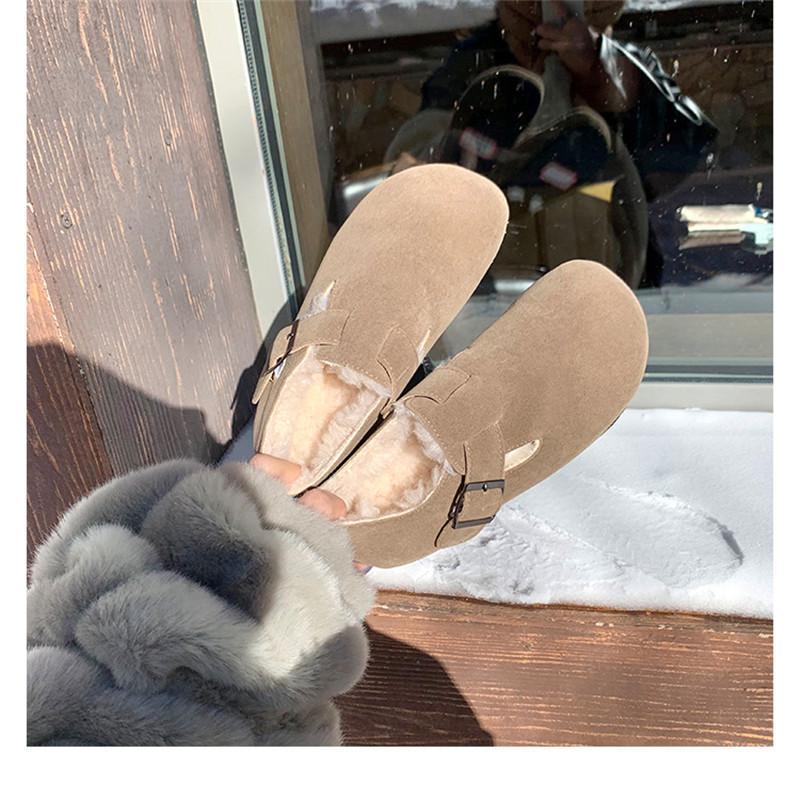 【特価】スリッパ ルームシューズ レディース もこもこ ルームウェア バックル あったか 無地 裏起毛 カジュアル 履きやすい 室内着 暖かい トレンド | ブランド登録なし | 18