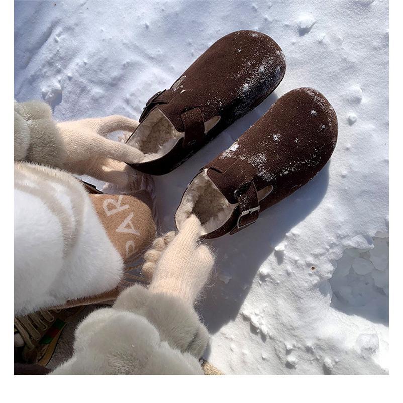 【特価】スリッパ ルームシューズ レディース もこもこ ルームウェア バックル あったか 無地 裏起毛 カジュアル 履きやすい 室内着 暖かい トレンド | ブランド登録なし | 21