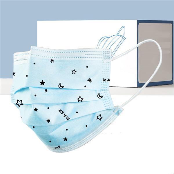 【値下げ】マスク 不織布 子供 用 通学 こども 柄入り 使い捨て おしゃれ 立体 50枚 星柄 カラー 小さめ 苺柄 立体構造 蒸れにくい 3層構造 飛沫防止 | ブランド登録なし | 21