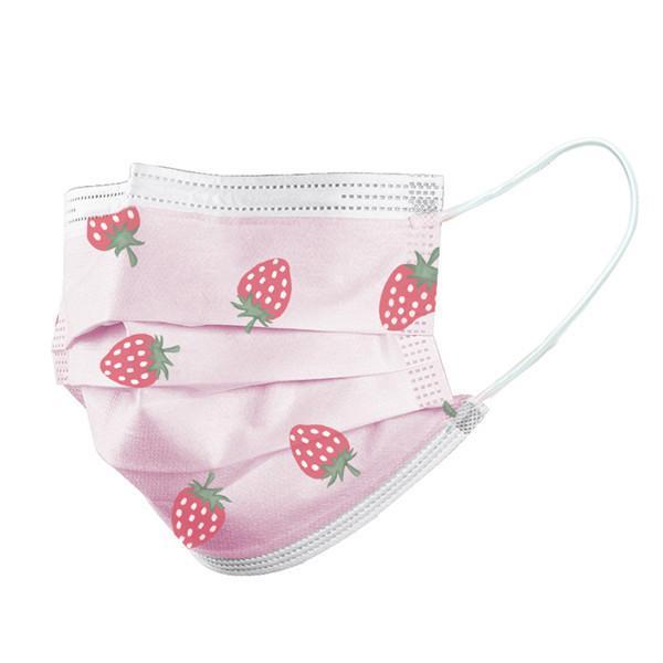 【値下げ】マスク 不織布 子供 用 通学 こども 柄入り 使い捨て おしゃれ 立体 50枚 星柄 カラー 小さめ 苺柄 立体構造 蒸れにくい 3層構造 飛沫防止 | ブランド登録なし | 24