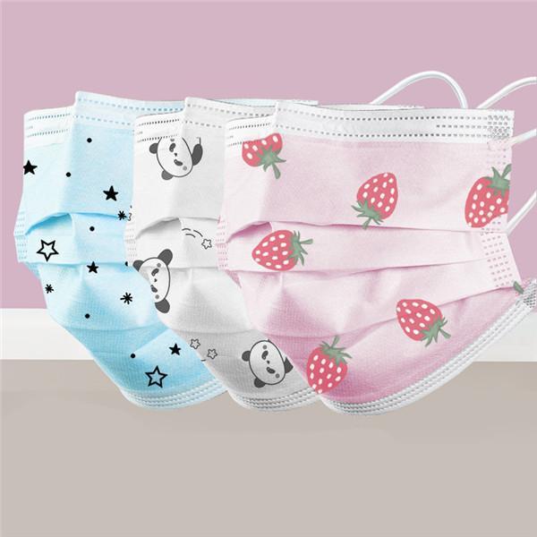 【値下げ】マスク 不織布 子供 用 通学 こども 柄入り 使い捨て おしゃれ 立体 50枚 星柄 カラー 小さめ 苺柄 立体構造 蒸れにくい 3層構造 飛沫防止 | ブランド登録なし | 12