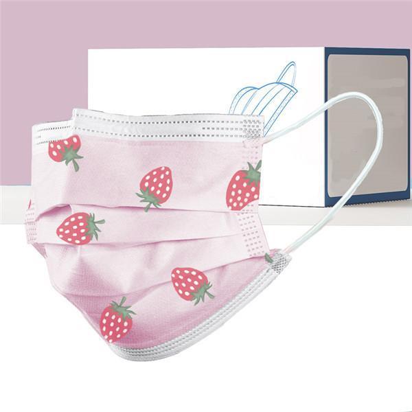 【値下げ】マスク 不織布 子供 用 通学 こども 柄入り 使い捨て おしゃれ 立体 50枚 星柄 カラー 小さめ 苺柄 立体構造 蒸れにくい 3層構造 飛沫防止 | ブランド登録なし | 13