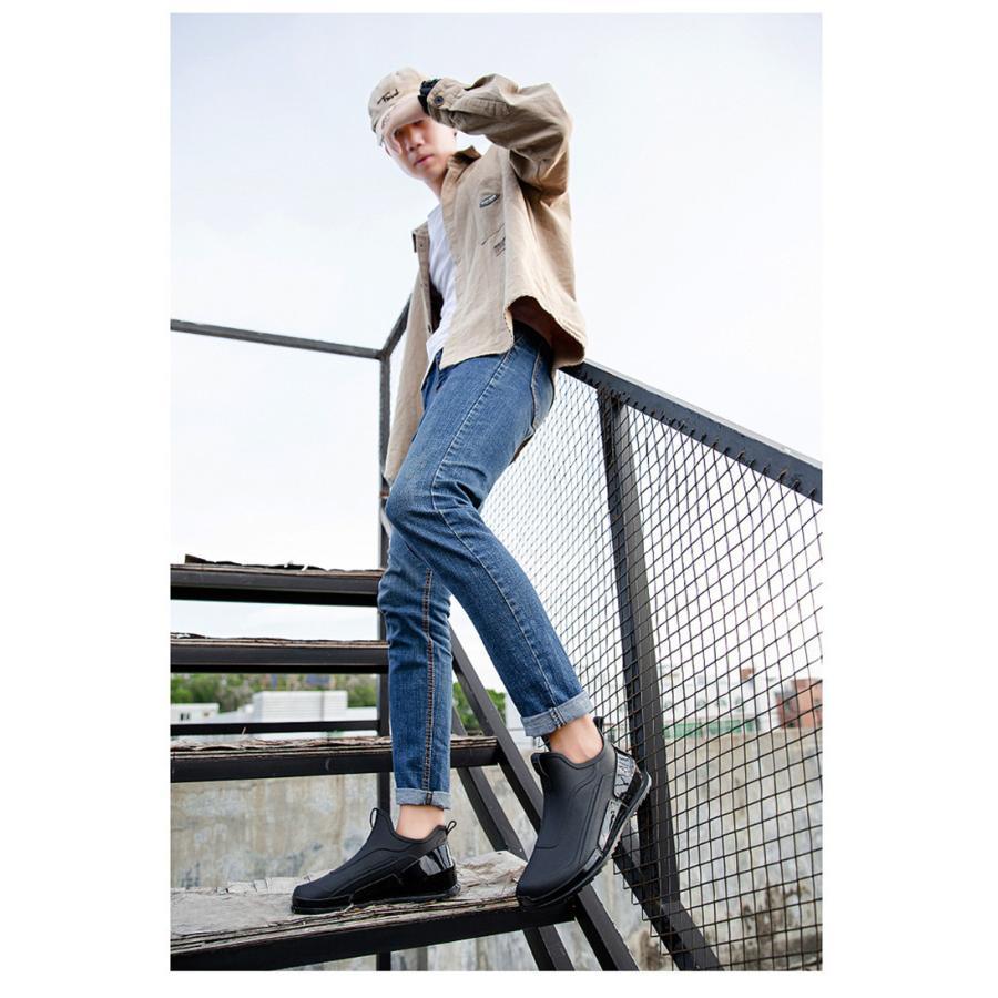 レインブーツ レインシューズ メンズ ショートブーツ 無地 雨靴 厚底 アウトドア 防水 カジュアル 雨の日 滑り止め お出かけ 疲れにくい トレンド | ブランド登録なし | 18