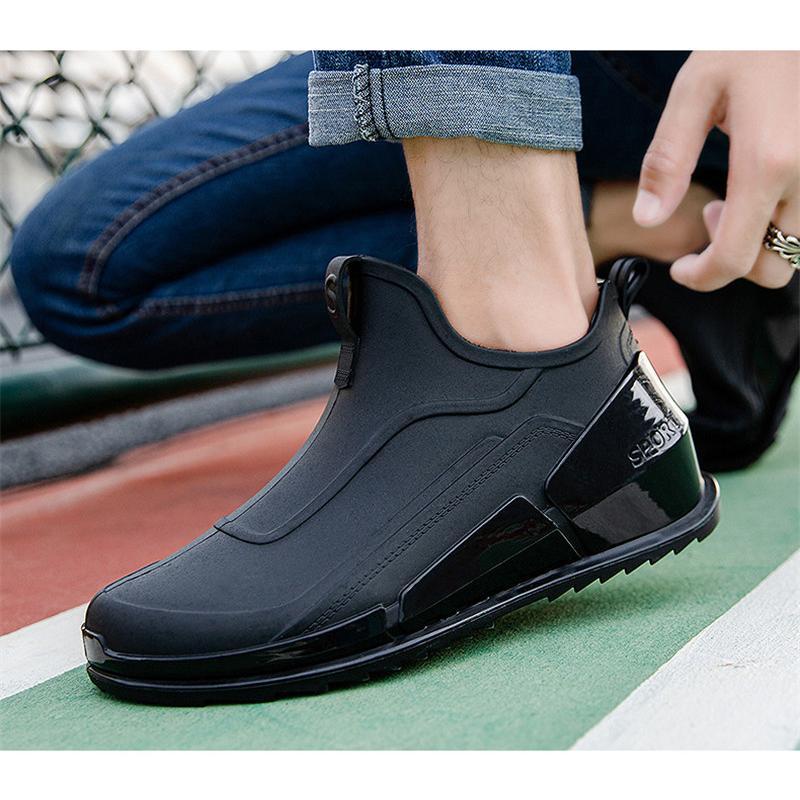 レインブーツ レインシューズ メンズ ショートブーツ 無地 雨靴 厚底 アウトドア 防水 カジュアル 雨の日 滑り止め お出かけ 疲れにくい トレンド | ブランド登録なし | 19