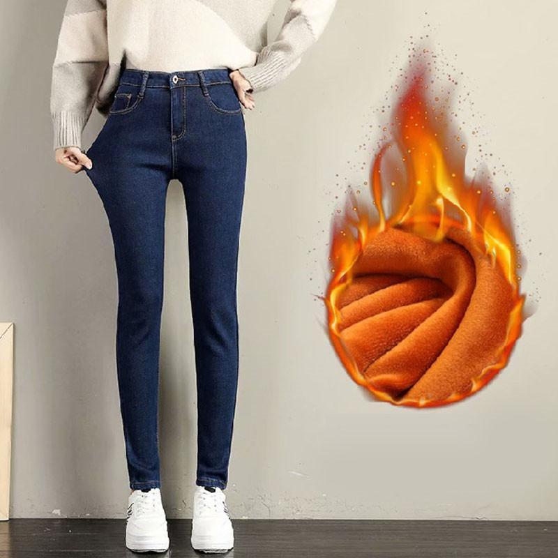 デニムパンツ レディース 裏起毛 パンツ デニム スキニー ハイウエスト カジュアル スリム 着痩せ 暖かい 保温 イベント お出かけ | ブランド登録なし | 03