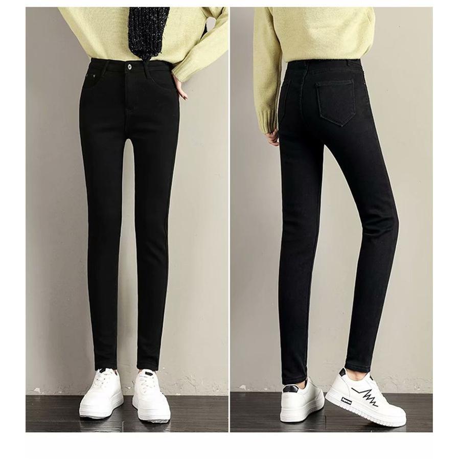 デニムパンツ レディース 裏起毛 パンツ デニム スキニー ハイウエスト カジュアル スリム 着痩せ 暖かい 保温 イベント お出かけ | ブランド登録なし | 05