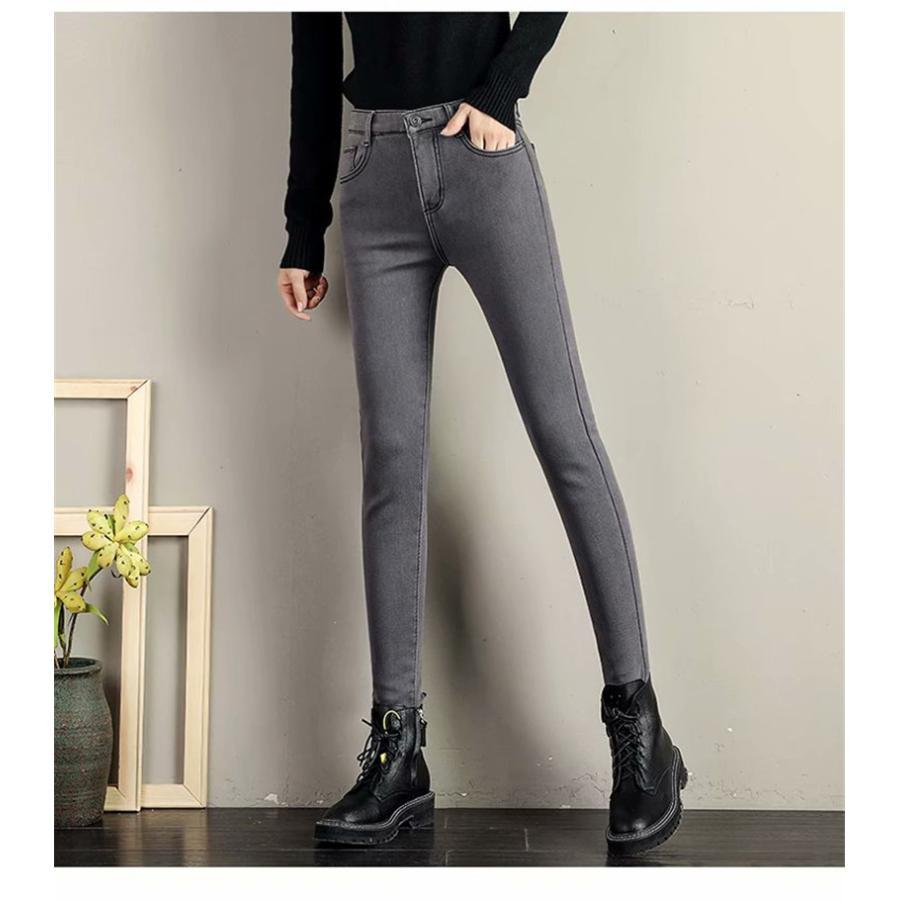 デニムパンツ レディース 裏起毛 パンツ デニム スキニー ハイウエスト カジュアル スリム 着痩せ 暖かい 保温 イベント お出かけ | ブランド登録なし | 09