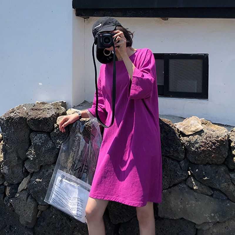 【特価】チュニック ワンピース レディース 半袖 無地 ス ロングTシャツ カジュアル カットソー ゆったり おしゃれ 着痩せ ルームウェア 春夏 | ブランド登録なし | 06