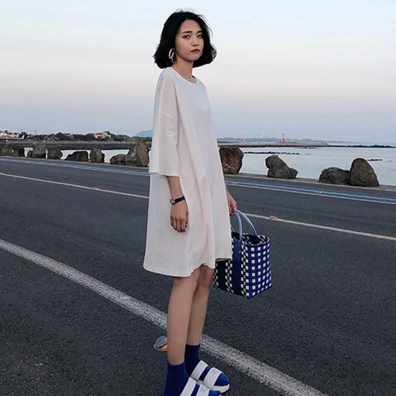 【特価】チュニック ワンピース レディース 半袖 無地 ス ロングTシャツ カジュアル カットソー ゆったり おしゃれ 着痩せ ルームウェア 春夏 | ブランド登録なし | 08