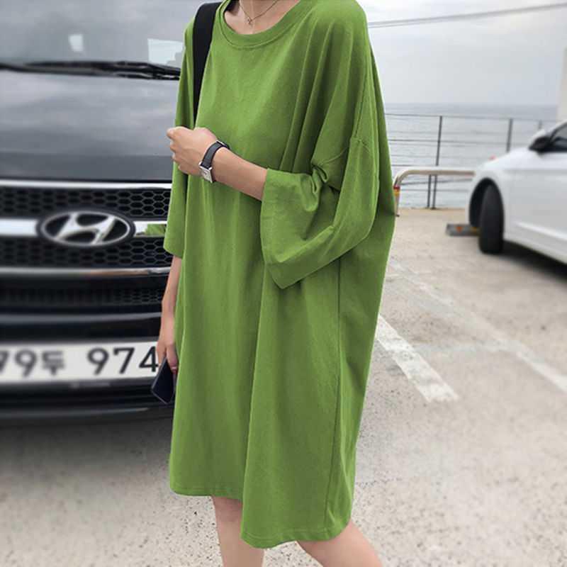 【特価】チュニック ワンピース レディース 半袖 無地 ス ロングTシャツ カジュアル カットソー ゆったり おしゃれ 着痩せ ルームウェア 春夏 | ブランド登録なし | 10