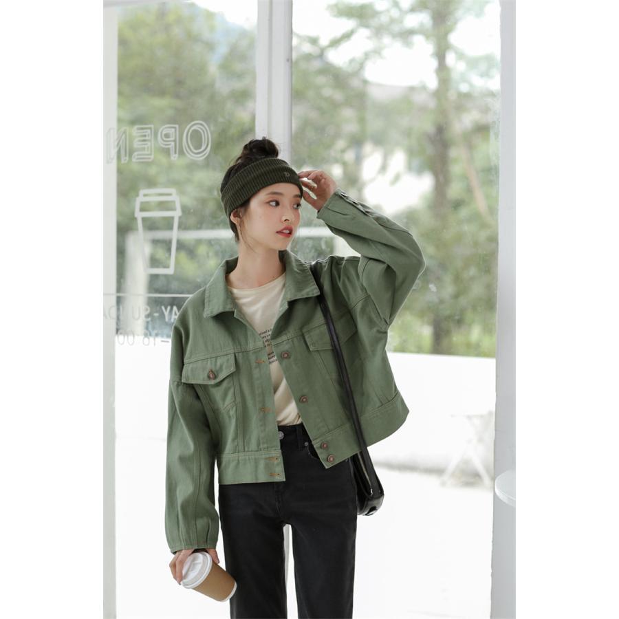 【大特価】ジャケット レディース デニム ジャンパー 長袖 無地 ス ショート丈 カジュアル シンプル ゆったり 秋冬 カーデ かっこいい バイク | ブランド登録なし | 06