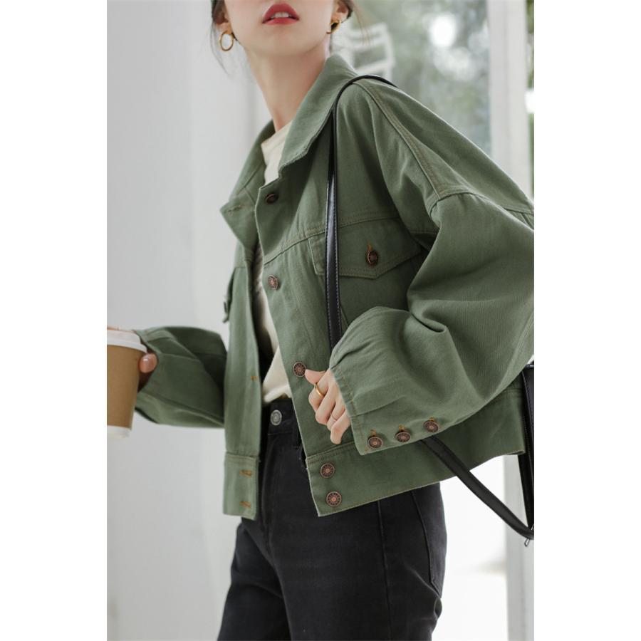 【大特価】ジャケット レディース デニム ジャンパー 長袖 無地 ス ショート丈 カジュアル シンプル ゆったり 秋冬 カーデ かっこいい バイク | ブランド登録なし | 07