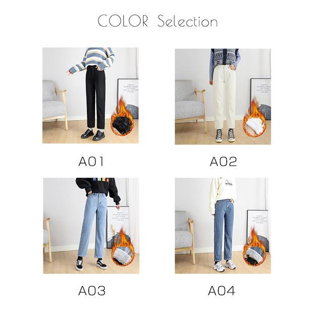 デニム パンツ レディース 裏起毛 あったか 極暖 美脚 ジーンズ ジーパン Gパン ロング ストレッチ 冬 防寒 暖かい 厚手 テーパード スリム | ブランド登録なし | 07