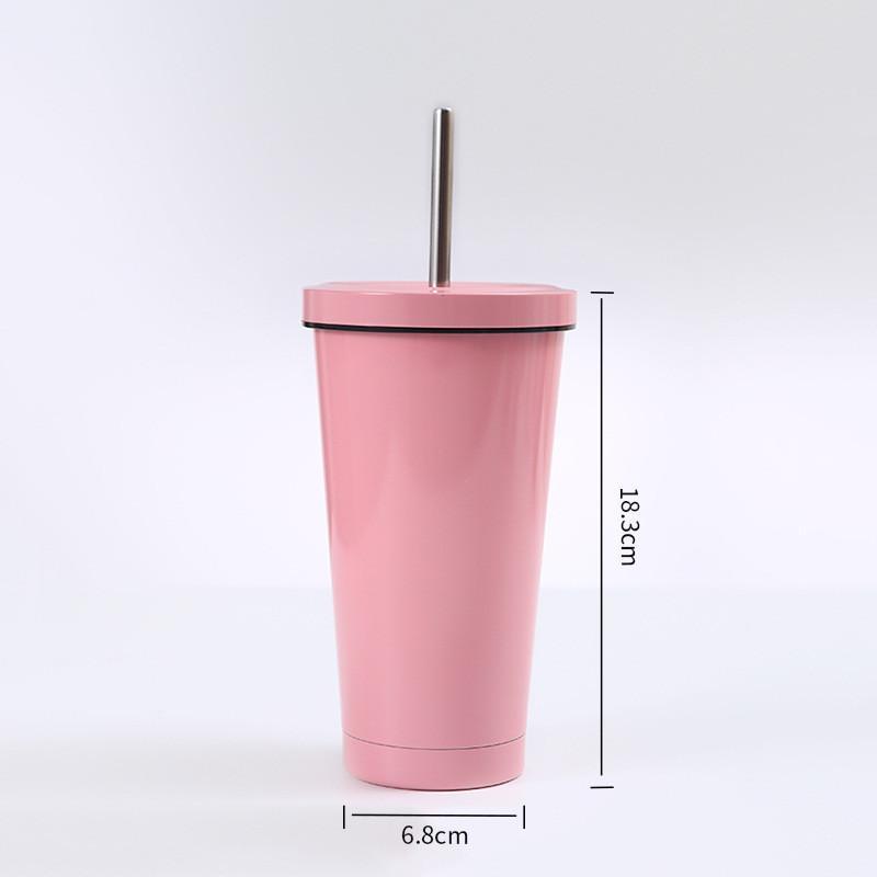 タンブラー 水筒 750ml ステンレス ストロー付き 保冷 保温 大容量 マグボトル シンプル アウトドア 旅行 ジム 持ち運び おしゃれ | ブランド登録なし | 19