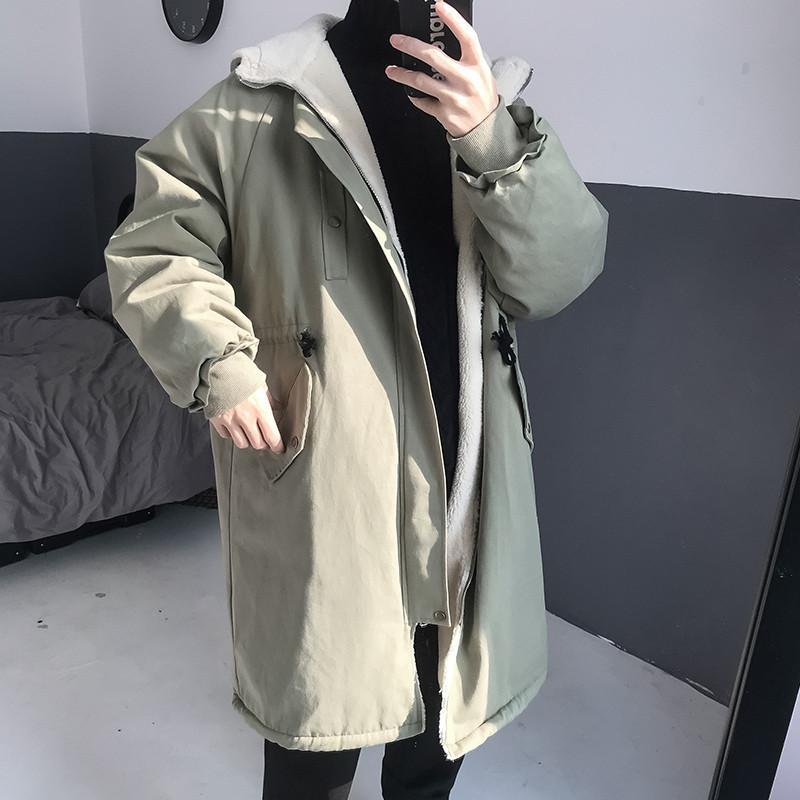 【値下げ】中綿コート メンズ ダウンコート ダウンジャケット ロング フード付き 無地 カジュアル 厚手 アウトドア 冬服 保温 防風 通勤通学 コーデ 普段着 | ブランド登録なし