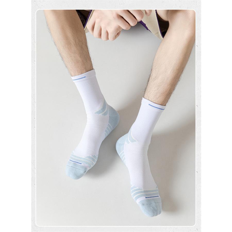 【大特価】靴下 メンズ ソックス クルーソックス 2足セット スポーツ 無地 トレーニング カジュアル バスケットボール 滑り止め ランニング かっこいい | ブランド登録なし | 10