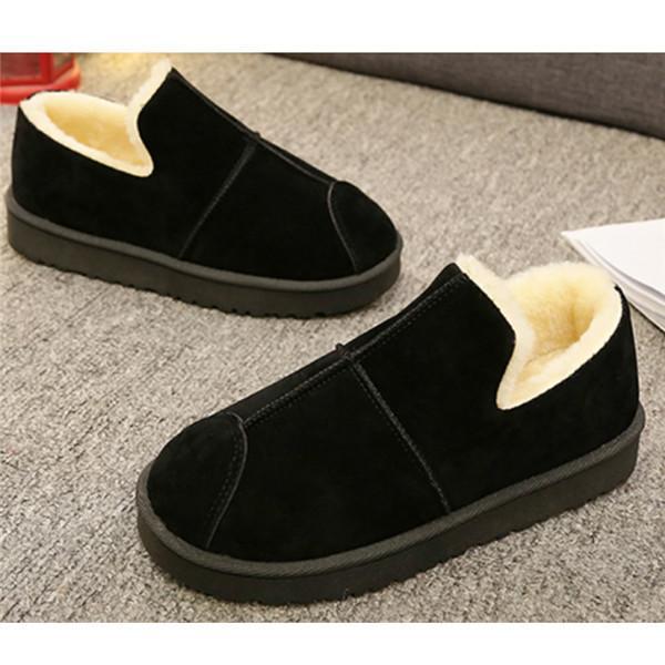 【特価】パンプス 裏ボア ローファー ルームシューズ 裏起毛 モカシン ぺたんこ ファー ムートン フラット ローカット ふわふわ レディース 防寒 冬 保温 | ブランド登録なし