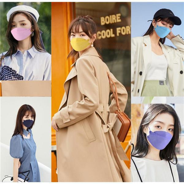 50枚 マスク カラー 血色 カラーマスク 大人用 使い捨て マスク 血色マスク 不織布 柳葉型 韓国風 立体構造 可愛い 4層構造 防塵 | ブランド登録なし | 22