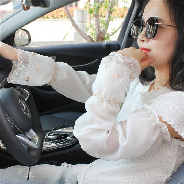 アームカバー 日焼け止め 紫外線対策 レース柄 UVケア UV対策 UVカット 接触冷感 花柄 グローブ 日焼け止めカバー 冷感 夏 腕カバー | ブランド登録なし | 06